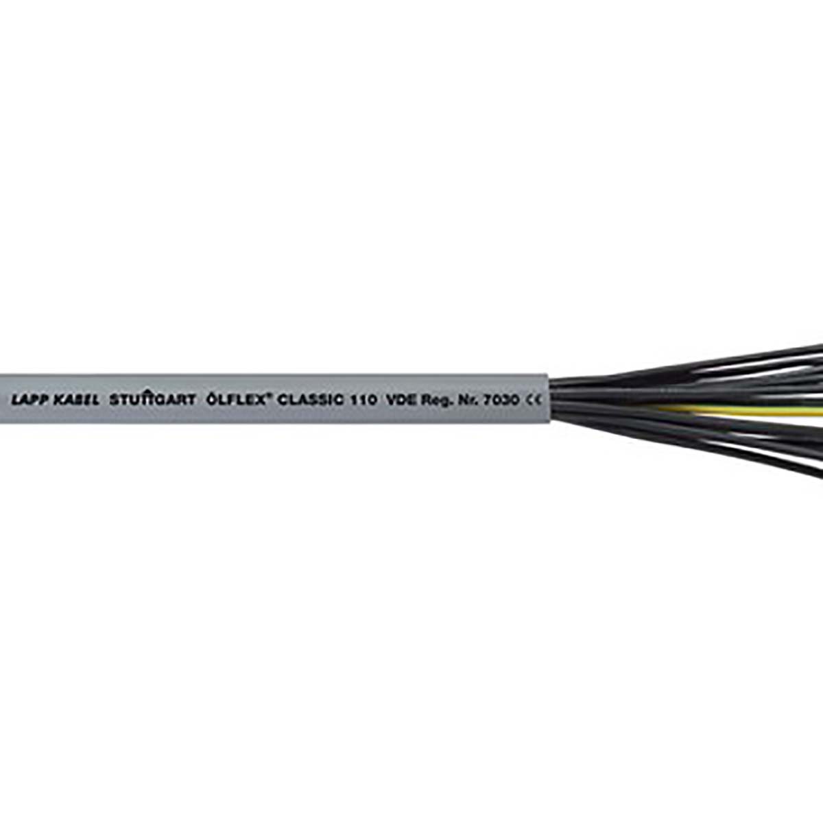 Lapp ÖLFLEX CLASSIC 110 Control Cable, 12 Cores, 1 mm² CSA 17 AWG, Unscreened, 50 m, Grey Polyvinyl Chloride Sheath