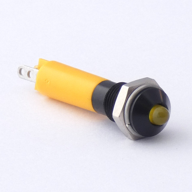 CML Innovative Technologies 1902X Series Yellow Panel Mount Indicator, 24V c.c., 6mm Mounting Hole Size, Solder Tab
