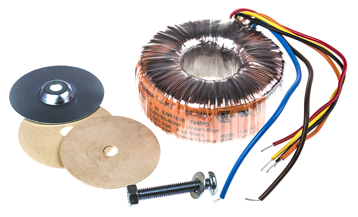 Nuvotem Talema 230V ac, 2 x 15V ac Toroidal Transformer, 50VA 2 Output