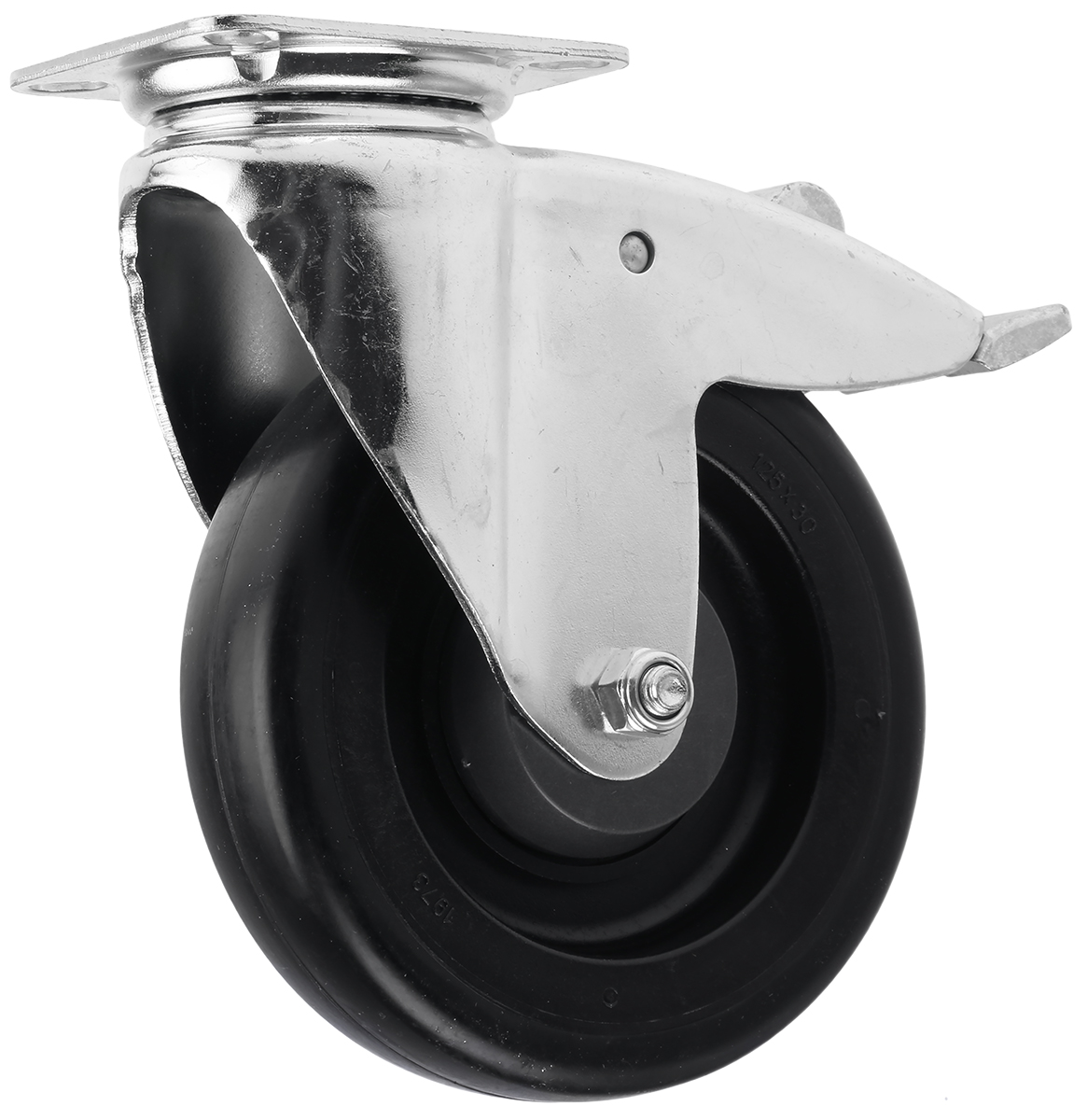 Tente Braked Swivel Castor Wheel, 100kg Capacity, 125mm Wheel