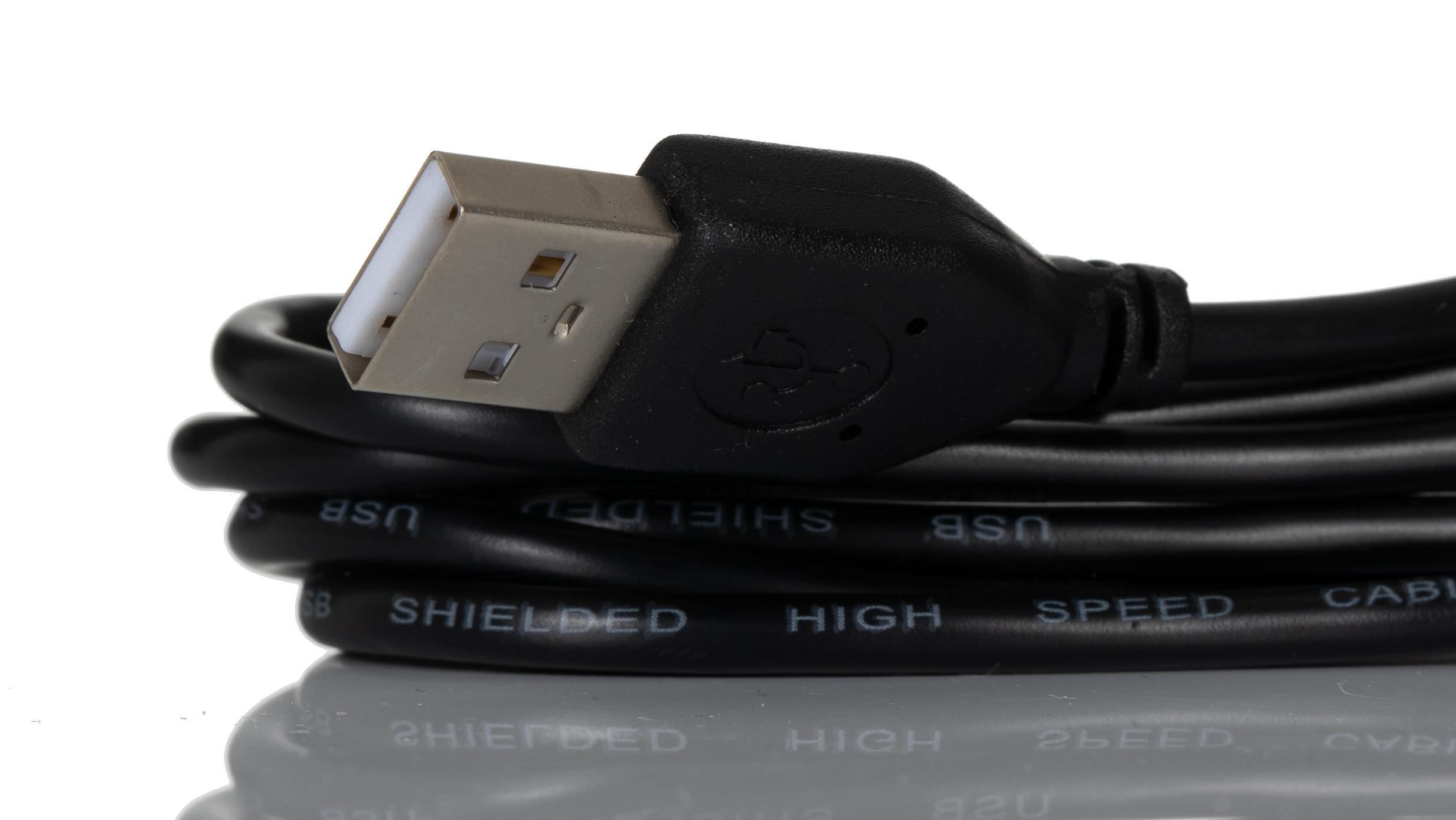 RS PRO USB 2.0, Male USB A to Male Mini USB B, 1.8m