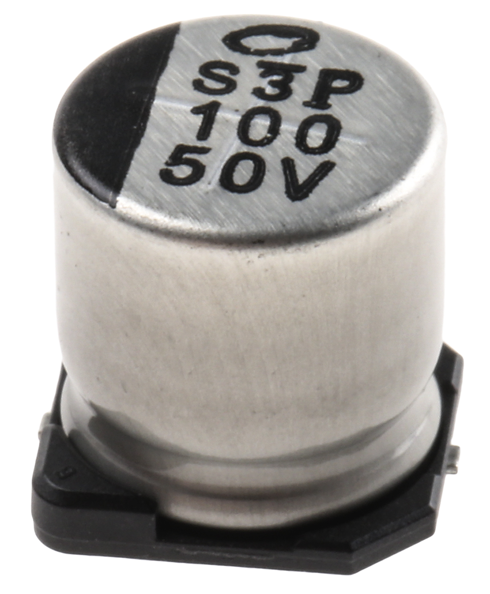 Nichicon 100μF Aluminium Electrolytic Capacitor 50V dc, Surface Mount - UUX1H101MNL1GS