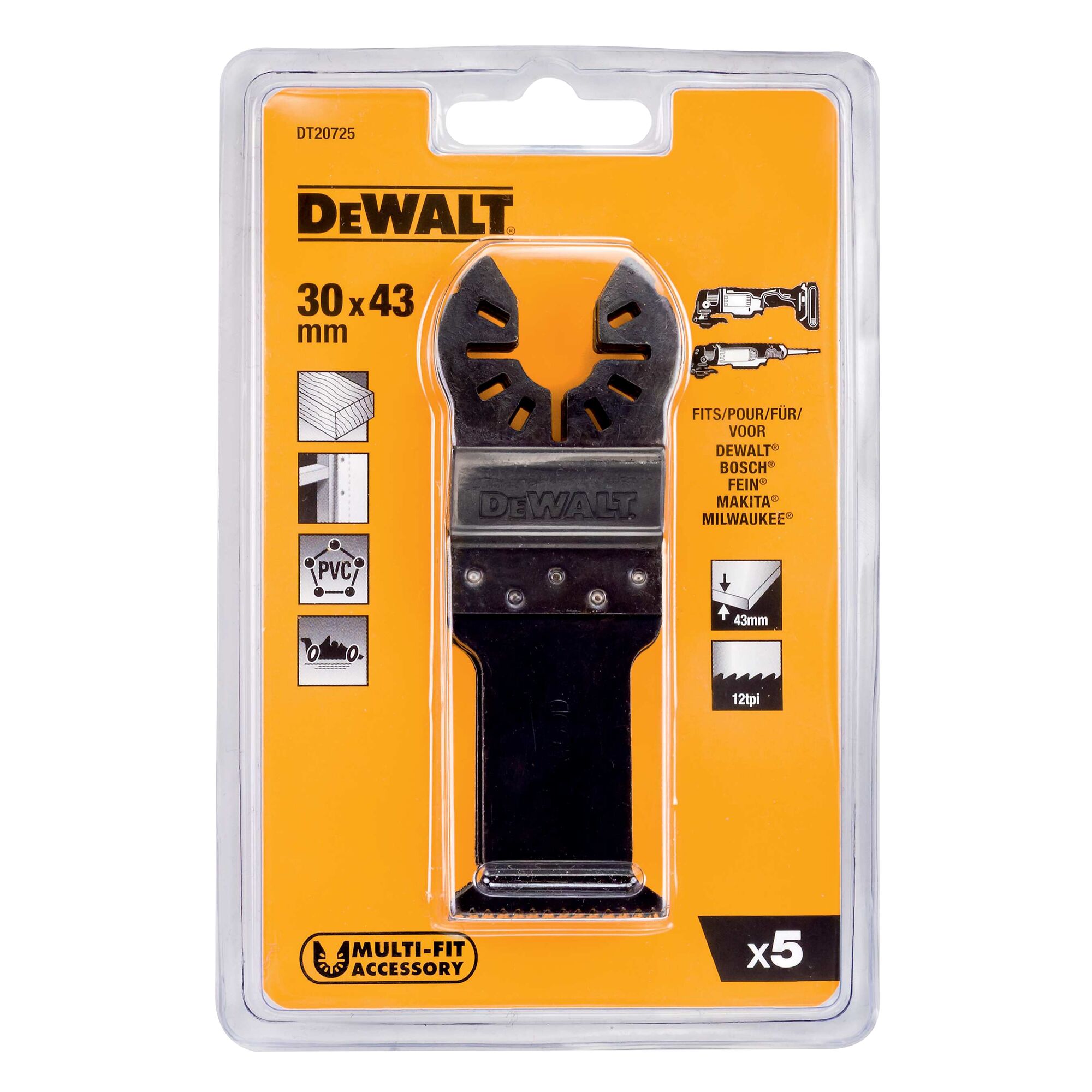 DeWALT 5-Piece Oscillating Saw Blade for use with Oscillating Multi-Tool