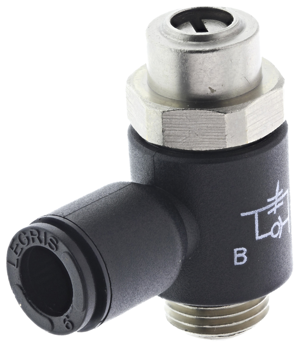 Legris 7011 Series Tube Flow Regulator, 6mm Tube Inlet Port x G 1/8 Male Outlet Port