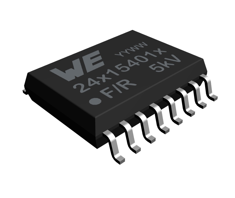 18024115401H Wurth Elektronik, 4-Channel Digital Isolator 100Mbps, 5 KV, 16-Pin SOIC