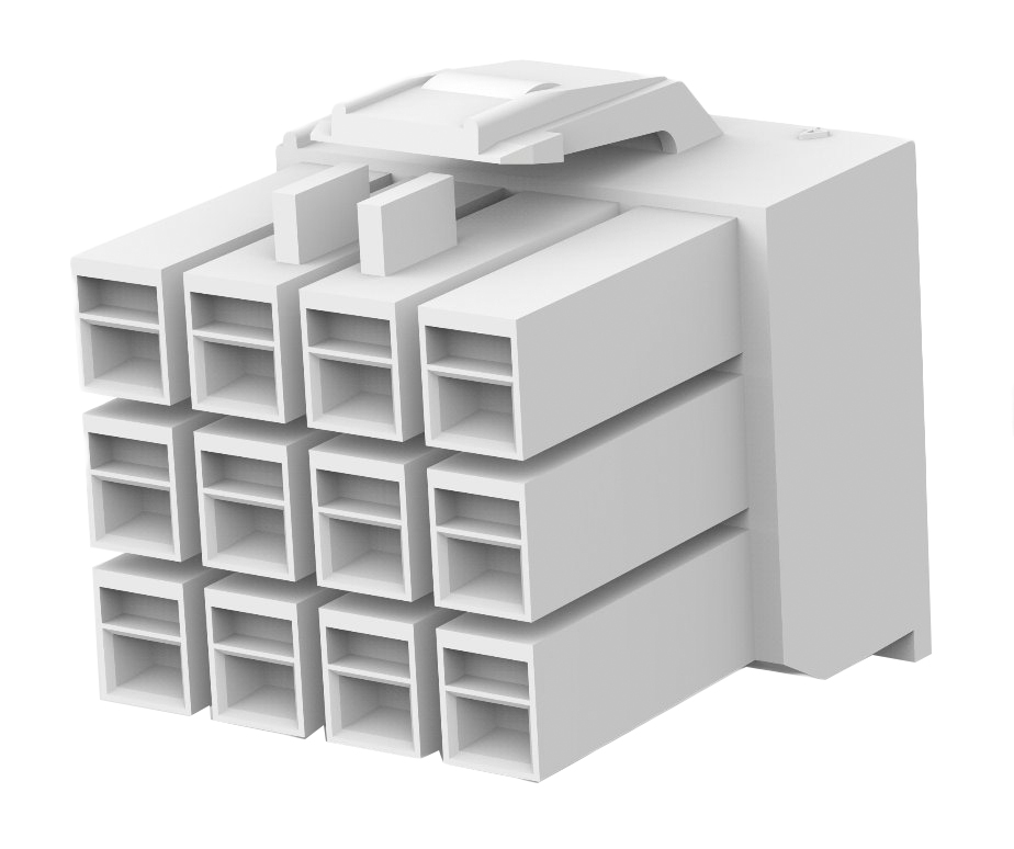 TE Connectivity, AMP Universal Power Male PCB Connector Housing, 3.96mm Pitch, 12 Way, 3 Row