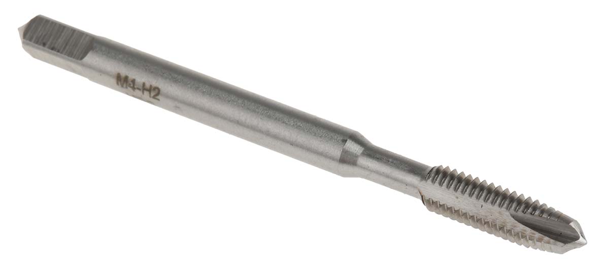 RS PRO Threading Tap HSS 1-Piece 0.7mm Pitch Metric Standard Manual or machine tap M4 Thread
