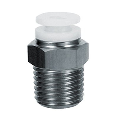 SMC KGH Series Straight Fitting, 16 mm to R 1/2 Male, Threaded-to-Tube Connection Style, KGH16-04S