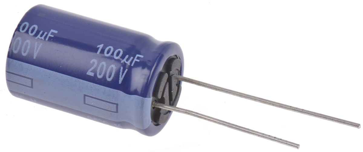 Panasonic 100μF Aluminium Electrolytic Capacitor 200V dc, Radial, Through Hole - ECA2DM101