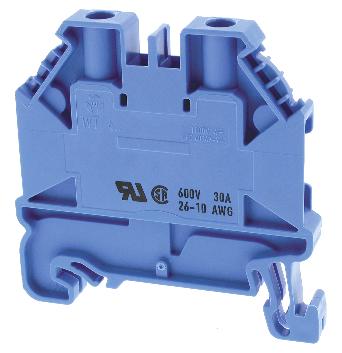 Wieland 58.504.0055.6 WT 4 Series Blue, Single-Level, Screw Termination, ATEX