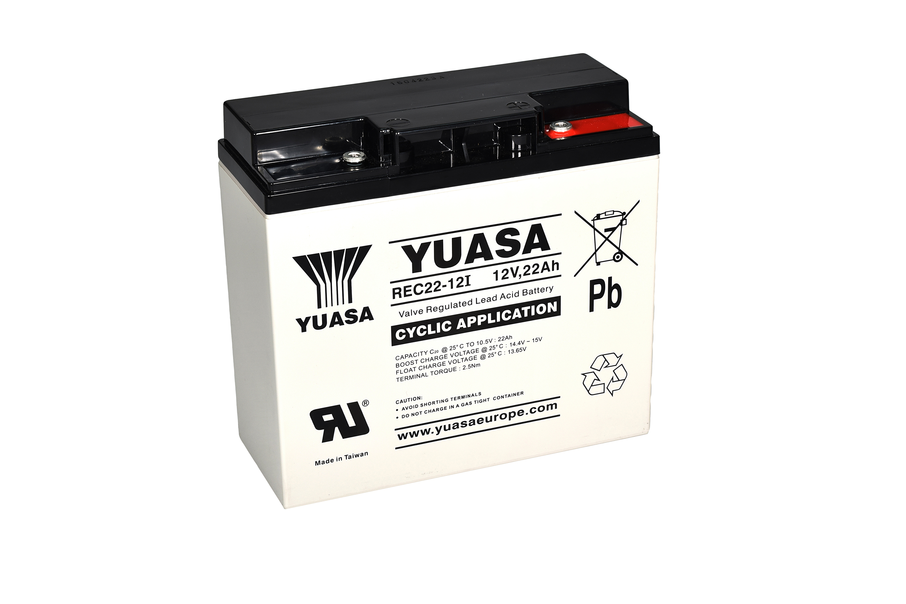 Yuasa 12V Insert M5 Sealed Lead Acid Battery, 22Ah