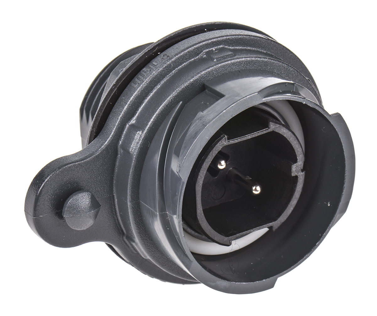 Bulgin Circular Connector, 2 Contacts, Front, Standard Connector, Plug, Male, IP66, IP68, IP69K, Buccaneer 7000 Series