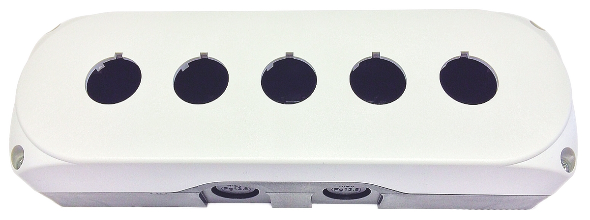 Lovato Grey Plastic Platinum Push Button Enclosure - 5 Hole 22mm Diameter
