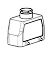 TE Connectivity HE Heavy Duty Power Connector Hood, 16 Contacts, PG21 Thread, Top Entry