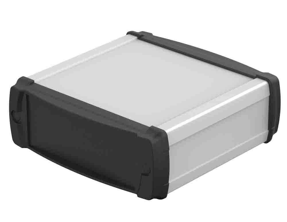 Bopla BOS-Ecoline Series Aluminum (Anodized) Aluminium General Purpose Enclosure, IP40, Black Lid, 120 x 42 x 100mm