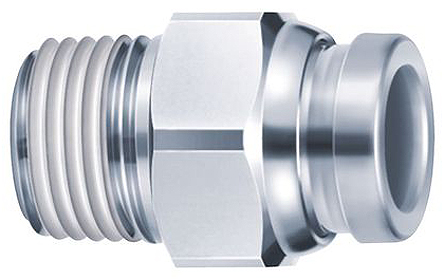SMC KQG2 Series Straight Threaded Adaptor, M5 Male to Push In 6 mm, Threaded-to-Tube Connection Style