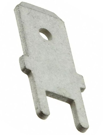 TE Connectivity FASTON .250 Silver Uninsulated Male Spade Connector, PCB Tab, 6.3 x 0.8mm Tab Size