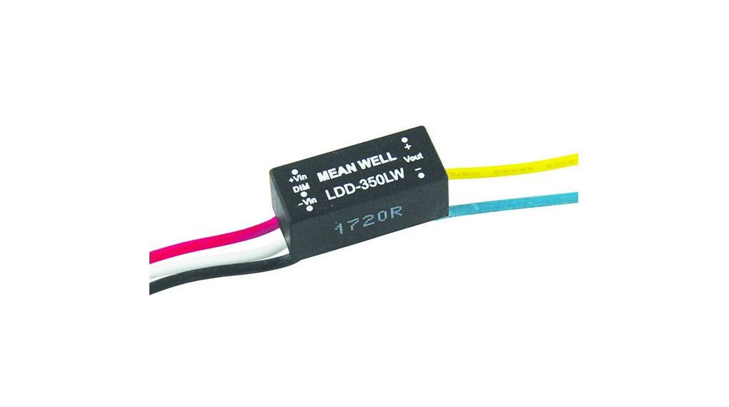 MEAN WELL LED Driver, 2 → 32V Output, 350mA Output, Constant Current