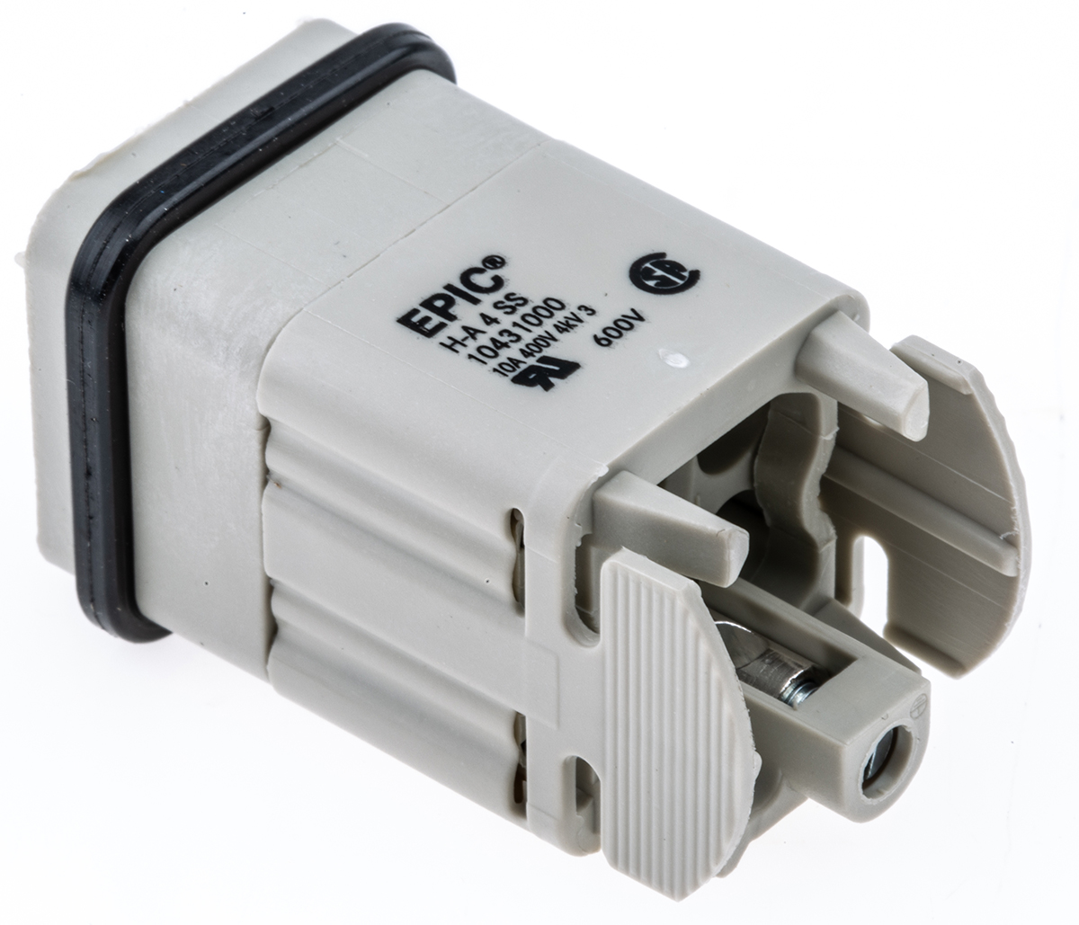 EPIC Heavy Duty Power Connector Insert, 10A, Male, H-A Series, 4 Contacts