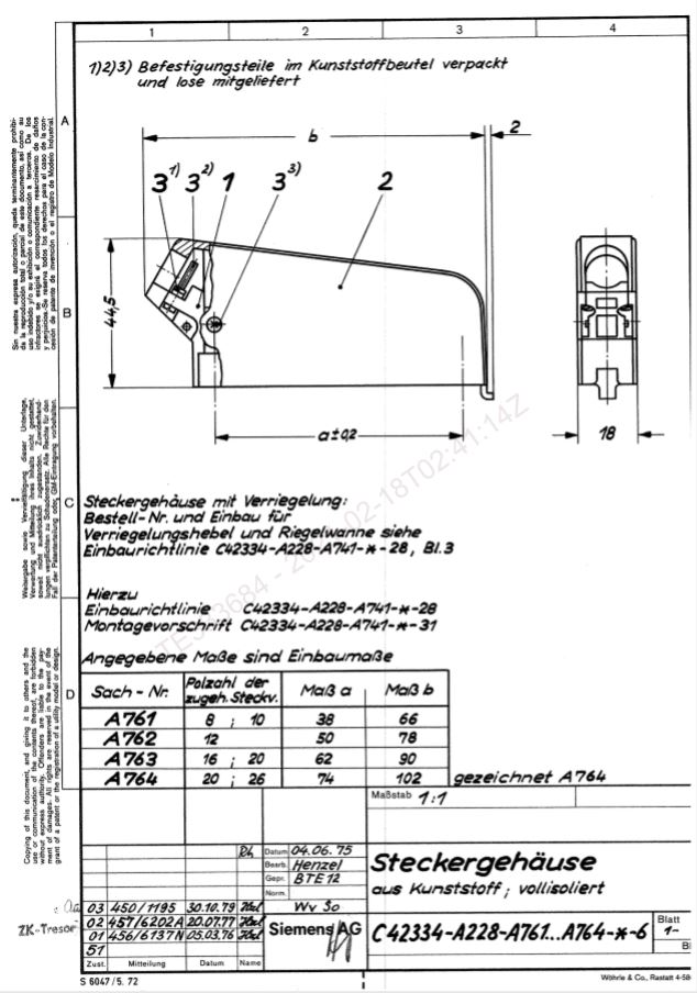TE Connectivity, DIN41622 Male Connector Housing