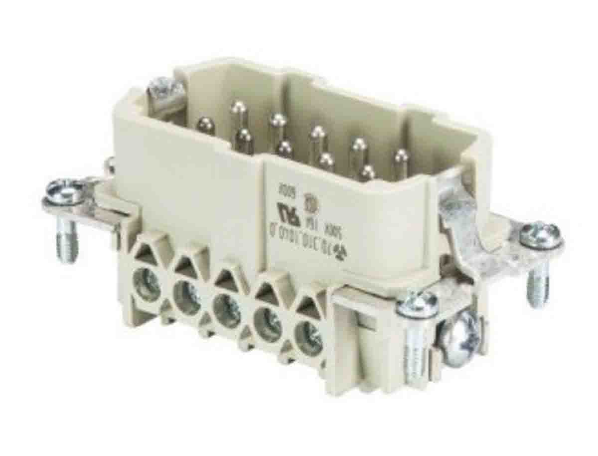 Wieland Male insert, 10 Way, 16A, Male, BAS STS, Panel Mount, 500 V