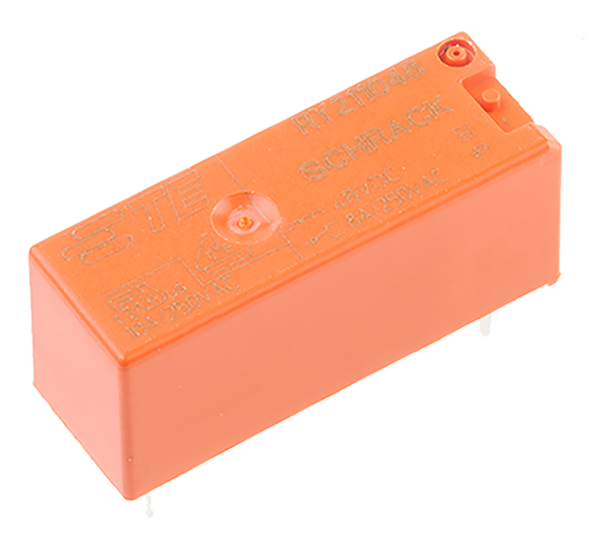 TE Connectivity PCB Mount Power Relay, 48V dc Coil, 8A Switching Current, SPDT