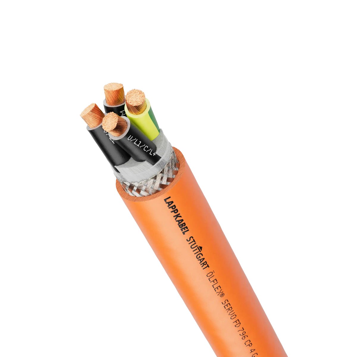 Lapp Olflex Servo Control Cable, 4 Cores, 4 mm² 10 AWG, Screened, Orange, Pastel Orange Polyurethane Compound