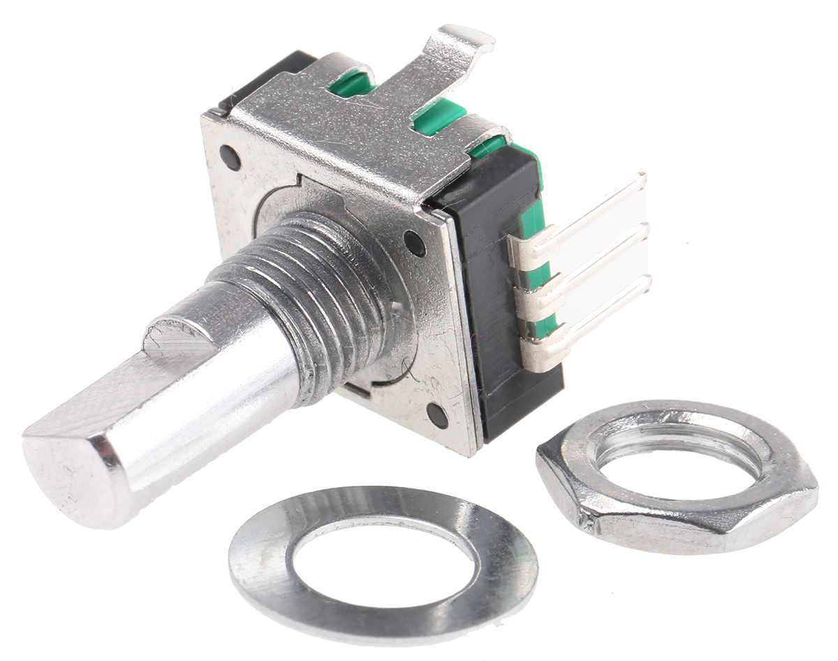 Bourns 24 Pulse Incremental Mechanical Rotary Encoder with a 6 mm Flat Shaft, Through Hole