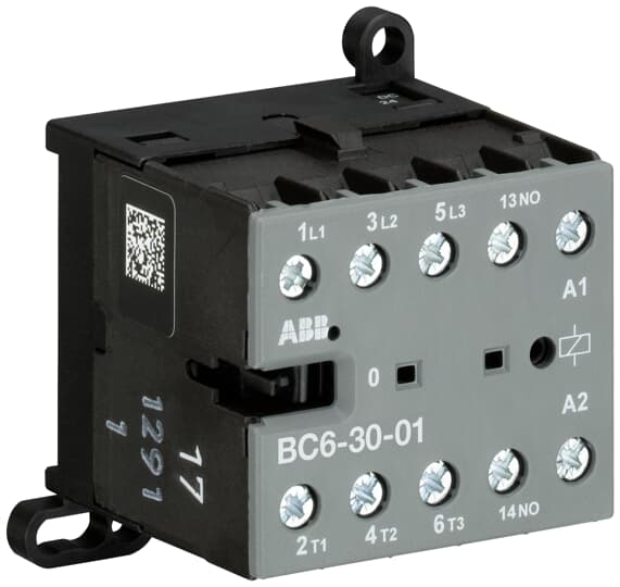 ABB BC6-30-01-2.4W B Contactor, 220 Va ac, 690 Va ac, V dc, V dc Coil, 3-Pole, 20 A, 4kW, 3NO