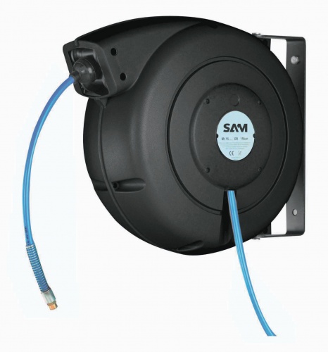 SAM Wall Mounted 15m Air Hose Reel, 10mm Inner Diameter