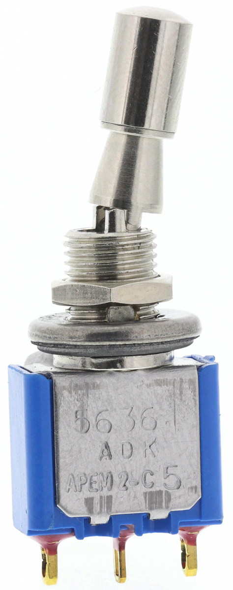 APEM Toggle Switch, Panel Mount, On-On, SPDT, Solder Lug Terminal, 30V dc