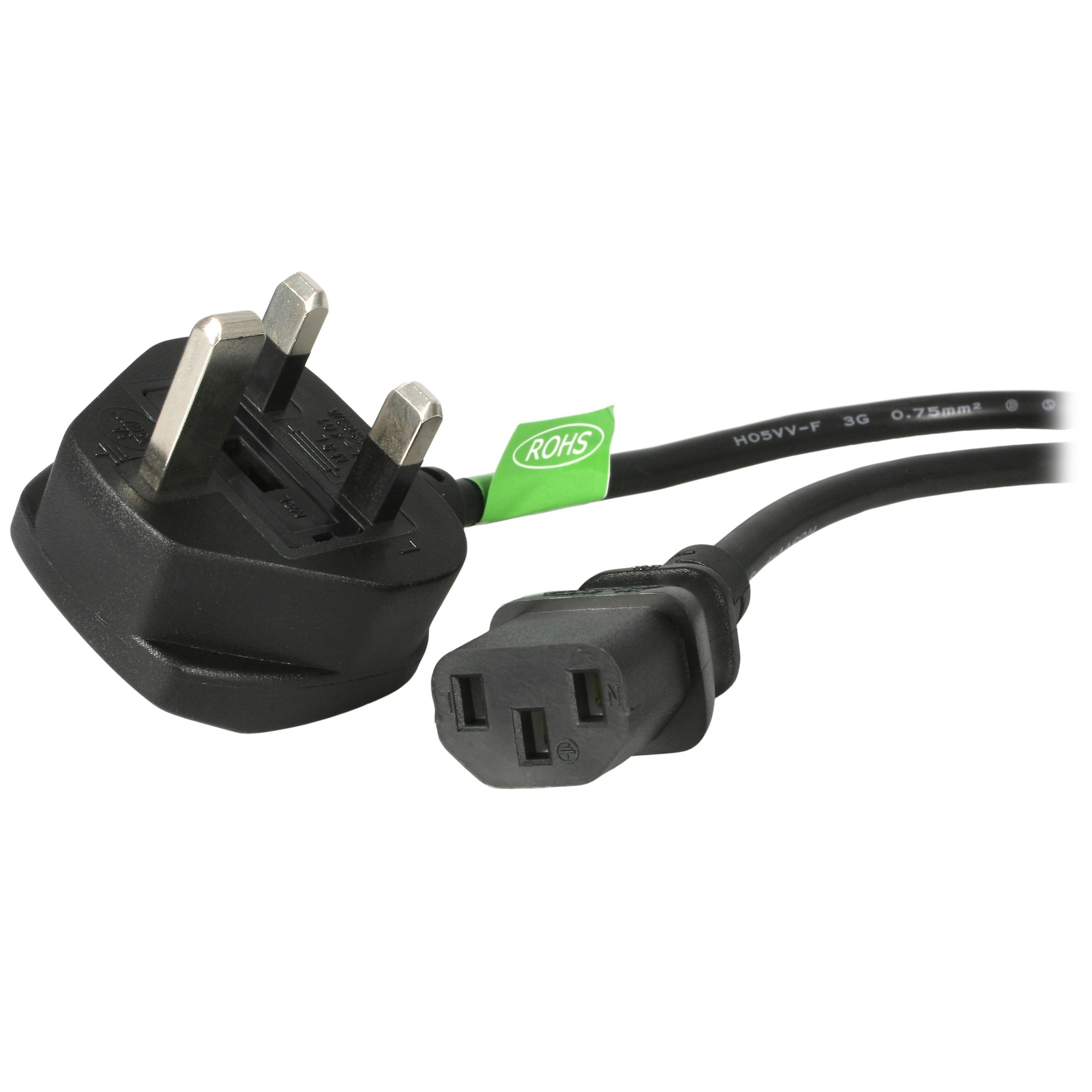StarTech.com BS 1363 Power (UK) Plug to IEC 60320 C13 Power Socket Power Cable, 3m