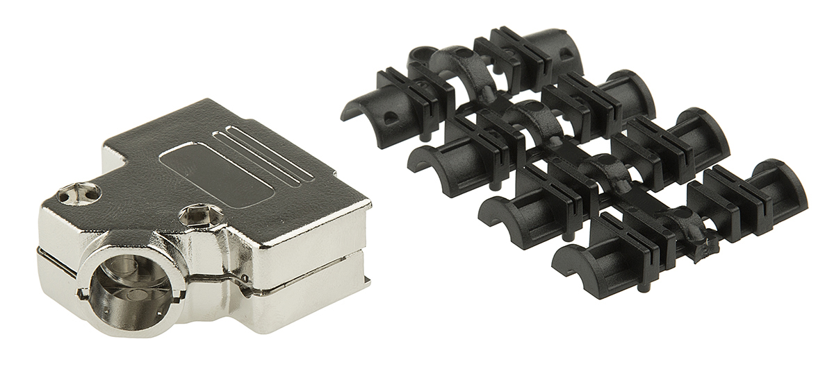 MH Connectors MHD45PK Series ABS Angled D Sub Backshell, 15 Way, Strain Relief