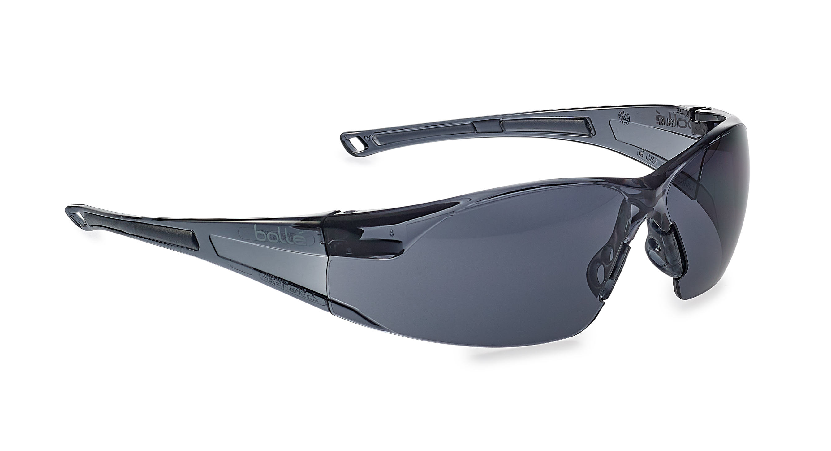 Bolle Safety RUSH Anti-Mist UV Safety Glasses, Smoke PC Lens