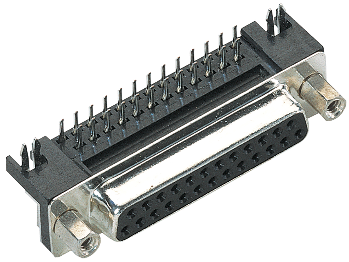 HARTING D-Sub 15 Way Right Angle Through Hole D-sub Connector Socket, 2.77mm Pitch, with 4-40 UNC Screwlocks