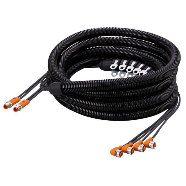 ifm electronic Male 4 way M12 to Female 4 way M12 Communication Cable, 5 m
