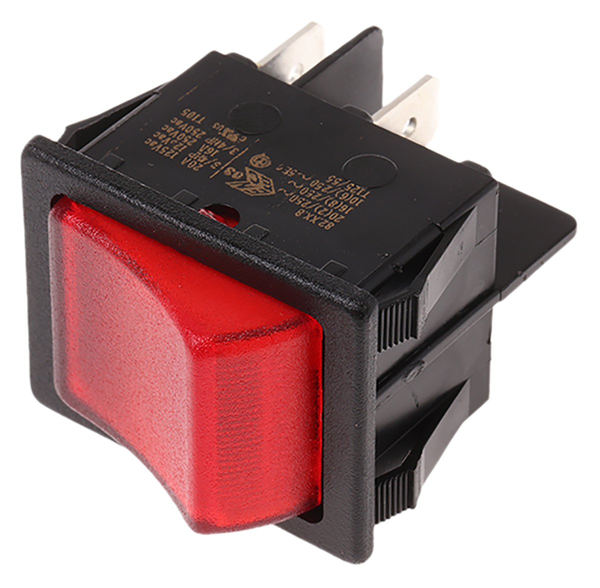 Molveno Illuminated DPST, On-Off Rocker Switch Panel Mount