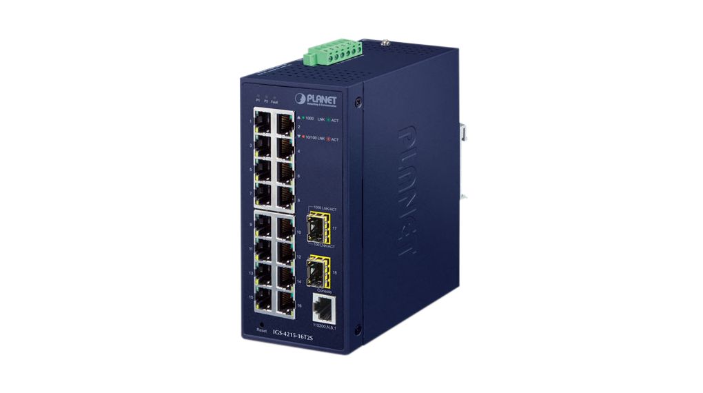Planet IGS-4215-16T2S, Managed 18 Port Industrial Ethernet Switch