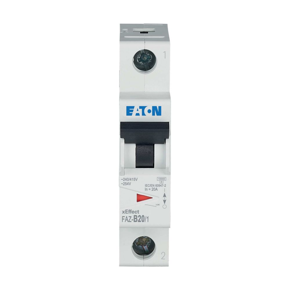 Eaton xEffect MCB, 1P, 20A Curve B, 240V AC, 48V DC, 10 kA Breaking Capacity
