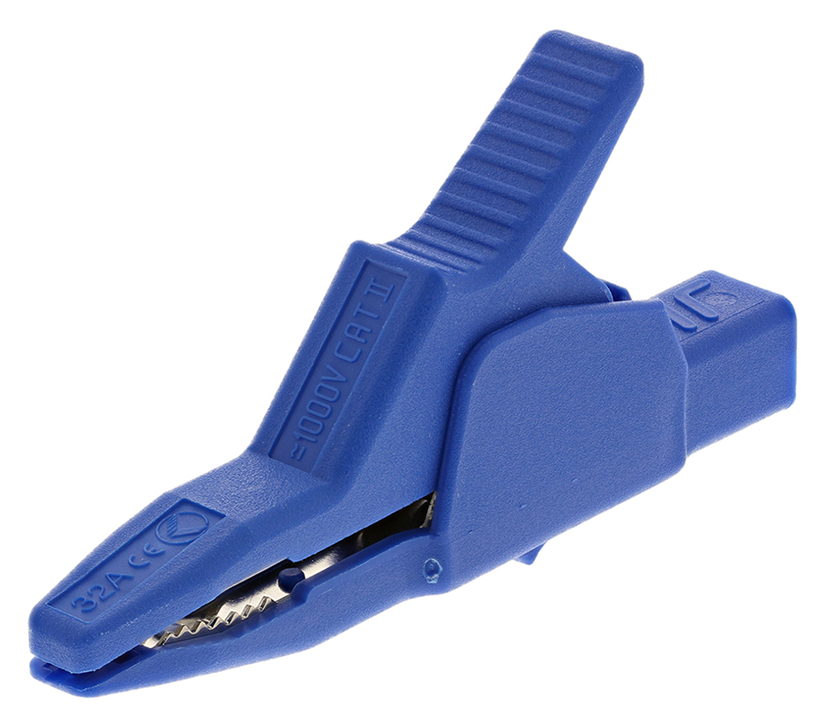 Hirschmann Test & Measurement Crocodile Clip 4 mm Connection, Brass Contact, 32A, Blue
