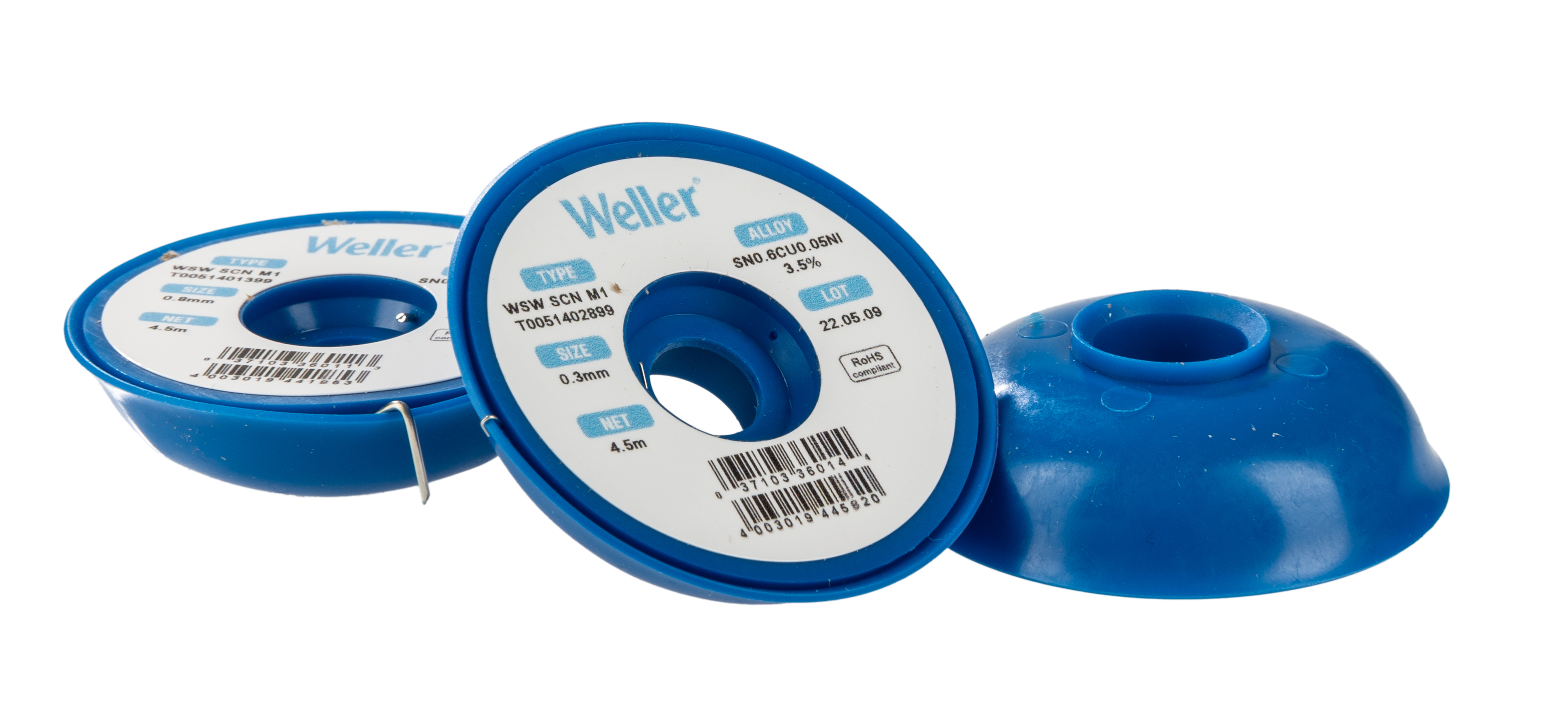 Weller Wire, 0.3 mm, 0.5 mm, 0.8 mm Welding Set, 228-229°C Melting Point