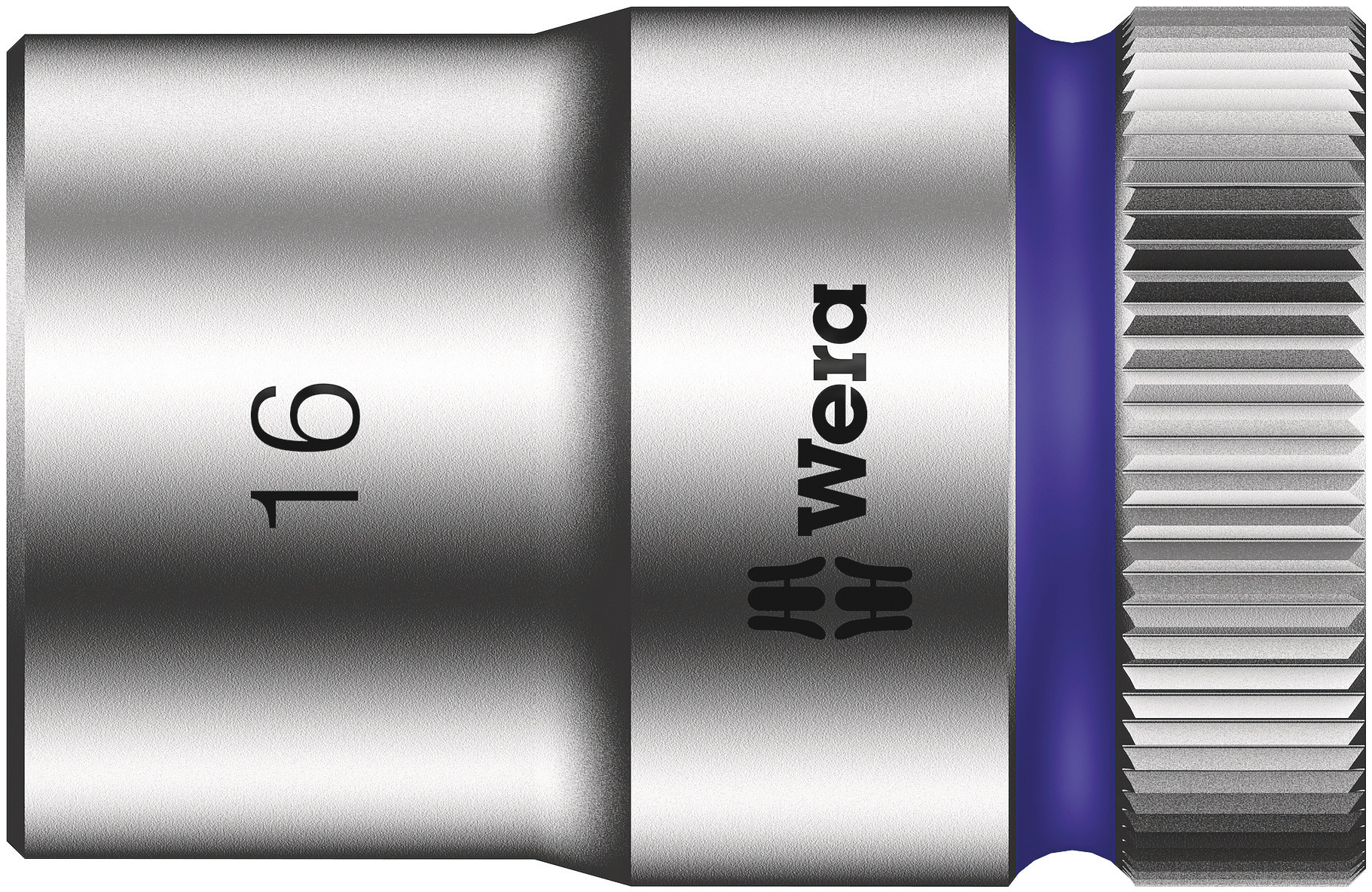 Wera 1/2 in Drive 16mm Standard Socket, 6 point, 37 mm Overall Length