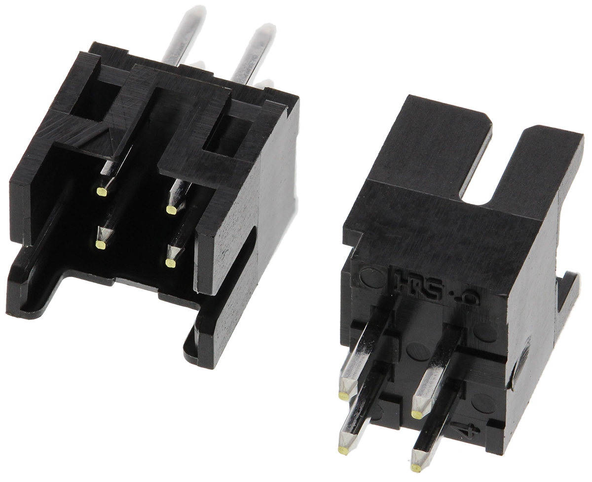 Hirose DF11 Series Straight Through Hole PCB Header, 4 Contact(s), 2 mm Pitch, 2 Row, Shrouded