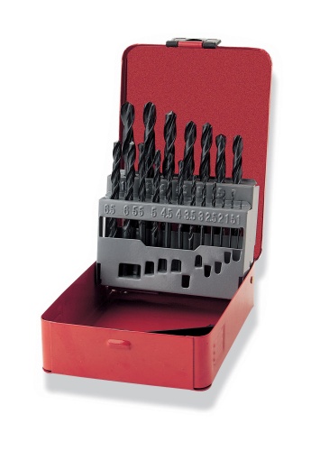 SAM 19-Piece Twist Drill Bit Set for Metal, 10mm Max, 1mm Min, High Speed Steel Bits
