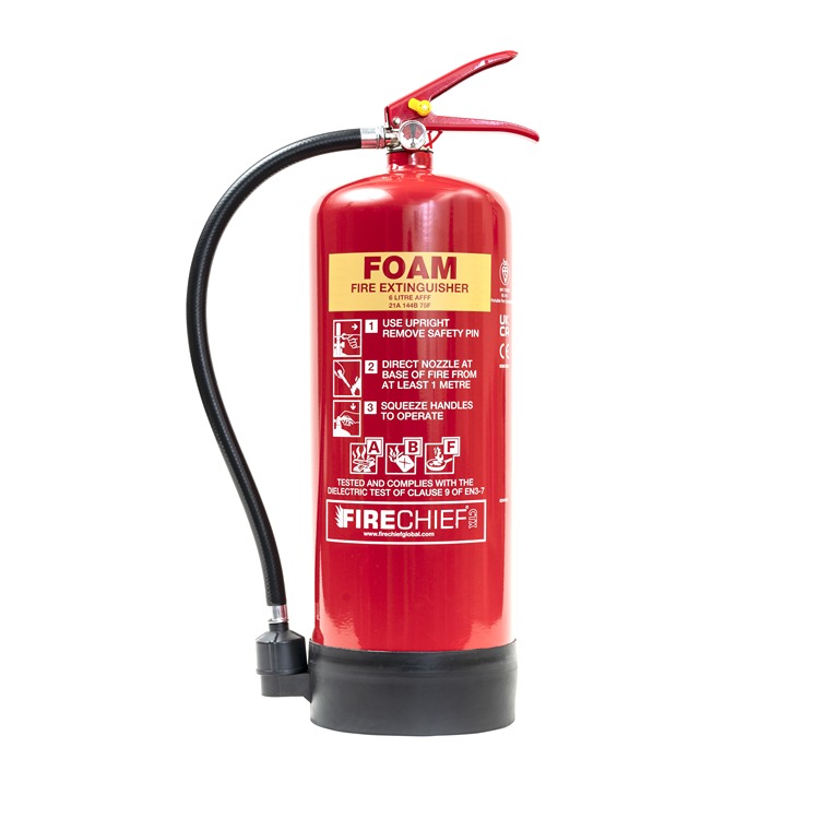 RS PRO 6L Foam Fire Extinguisher for Multipurpose Work (A, B, F)