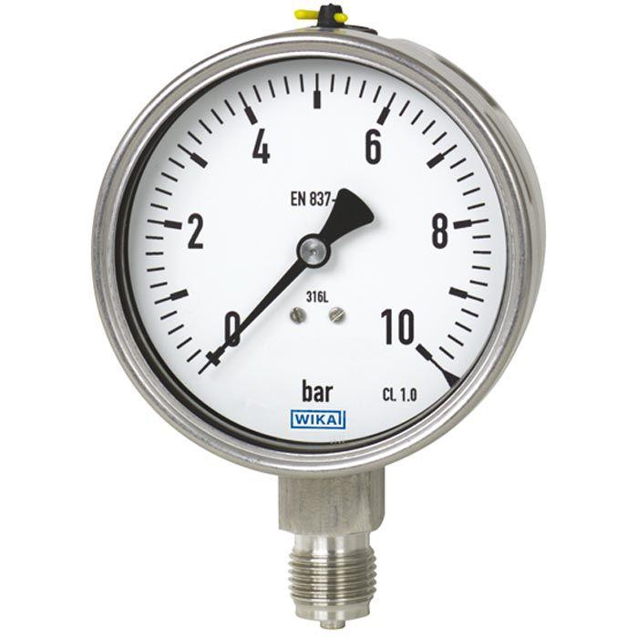 WIKA G 1/2 Analogue Pressure Gauge 0mbar Bottom Entry 100mm Outside Diameter