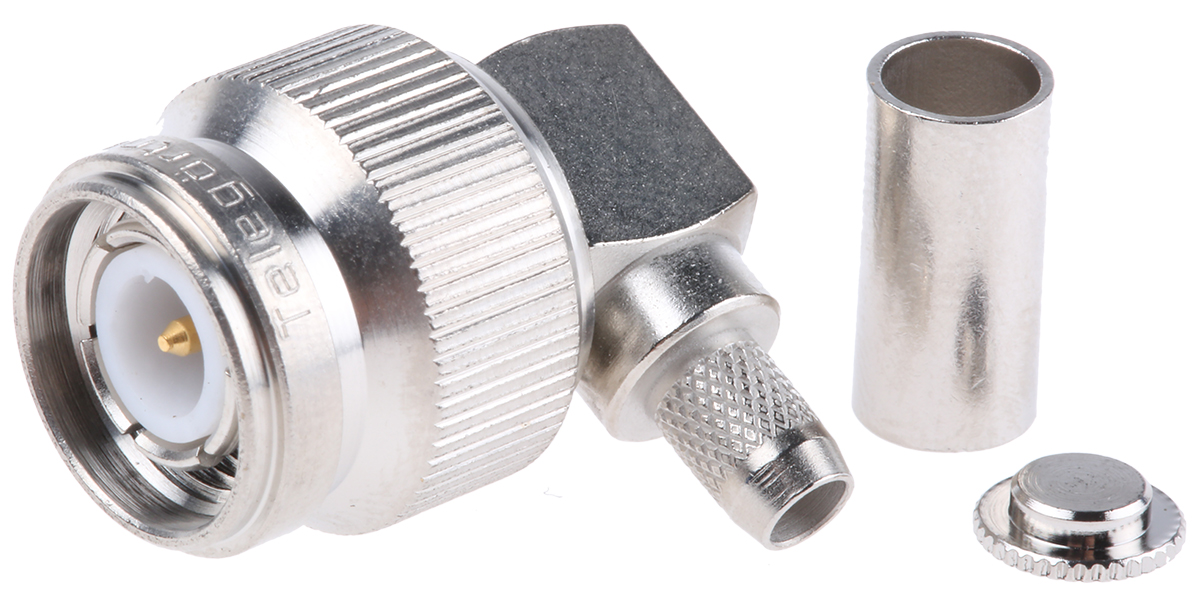 Telegartner, Plug Cable Mount TNC Connector, 50Ω, Crimp Termination, Right Angle Body
