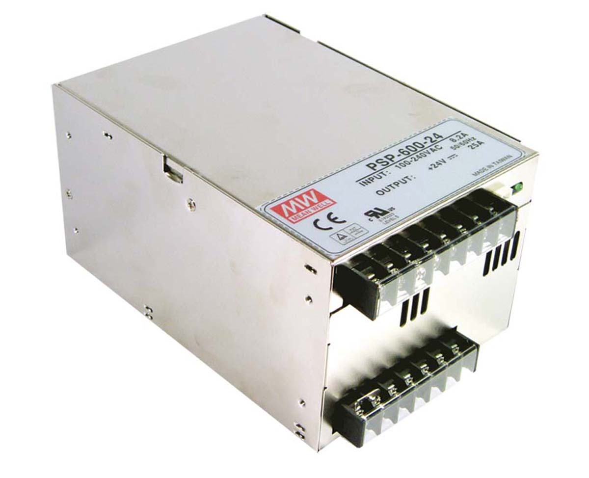 MEAN WELL Switching Power Supply, PSP-600-12, 12V dc, 50A, 600W, 1 Output, 124 → 370 V dc, 88 → 264 V ac