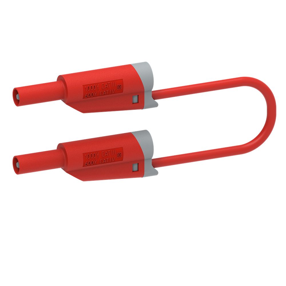 Electro PJP Plug, 12A, 1kV, Red, 2m Lead Length