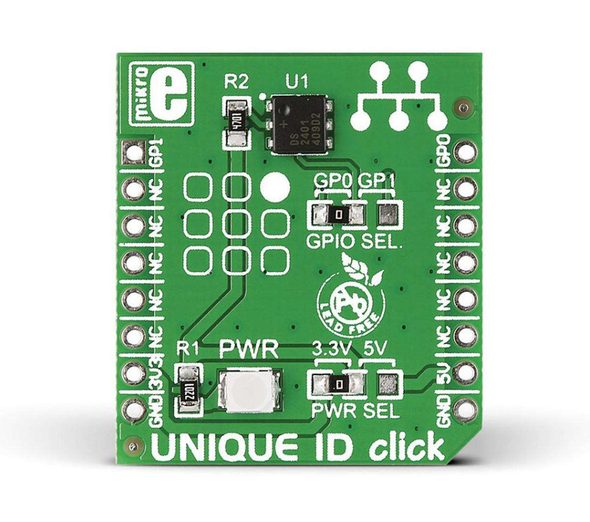 MikroElektronika MIKROE-1819, UNIQUE ID click Development Board for DS2401 for MikroBUS